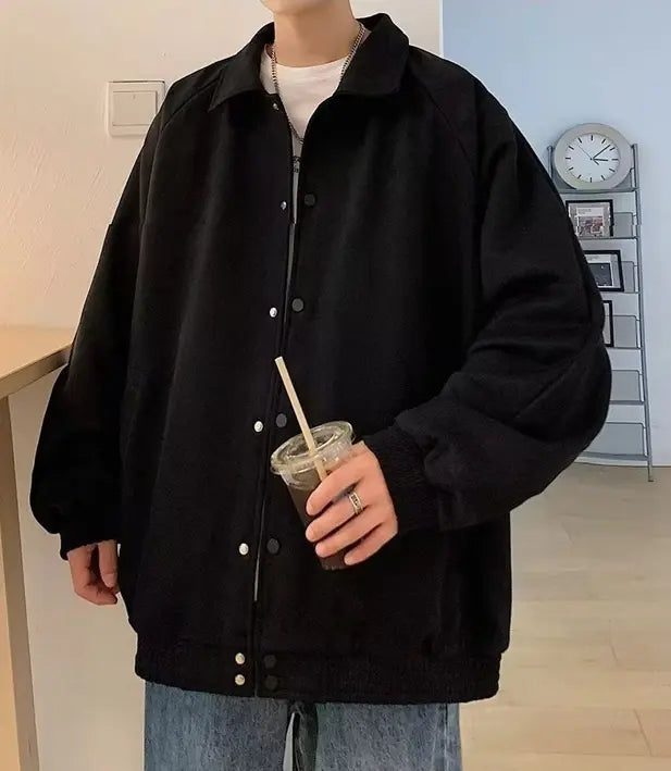 Mens Loose-Fit Embroidered Jacket Coat Dropshipman